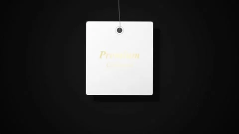 Premium Quality Tag Hanging, Luxury Product Label, Exclusive Brand Price Tag Stock Footage 346659936
