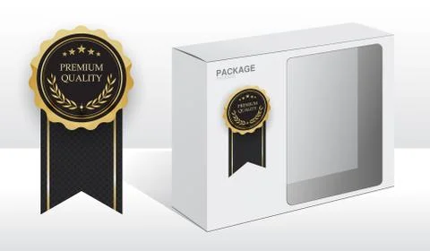 Premium quality white package box for software and hardware, vector Illustration Illustrazione stock