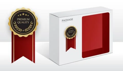 Premium quality white package box for software and hardware, vector Illustration Illustrazione stock