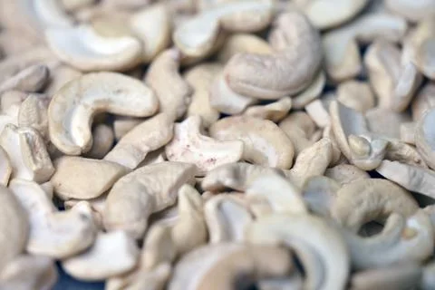 Premium Raw Cashew Nuts Background Natural Whole Cashews Macro Close Up Fotos Stock