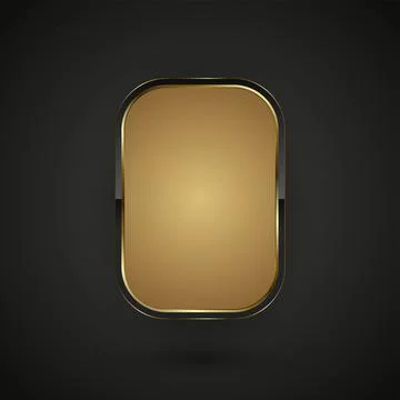 Premium realistic isolated website element, golden glossy label for game UI.. Stock Illustration