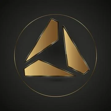 A Premium realistic shiny rectangle element design for metal golden circle,.. Stock Illustration