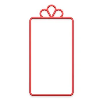 Premium red classic rectangle contour shape gift box with bow metallic matt.. Stock Illustration