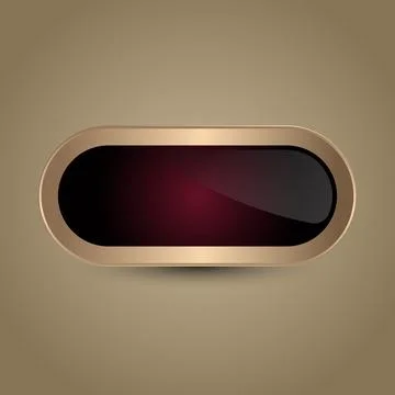 A Premium red gradient button exude in luxury, Gold framed buttons set gold.. Stock Illustration