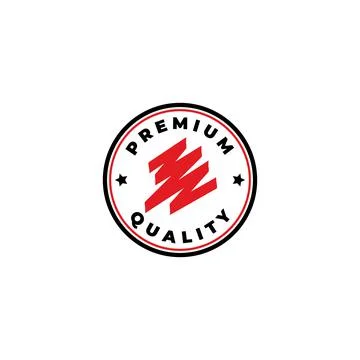 Premium red scribble wave stamp logo concept. Vector illustration Stock Illustration