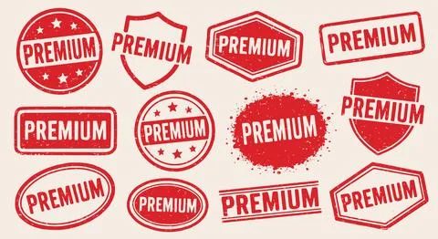 Premium retro grunge stamp vector set. Premium vintage Rubber Stamp Stock Illustration