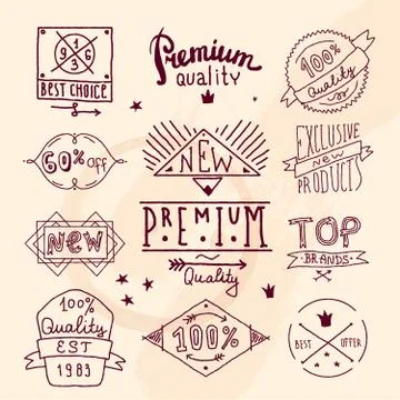 Premium retro quality emblem Stockillustratie