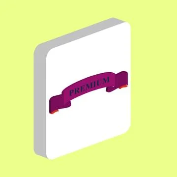 Premium Ribbon Simple vector icon. Illustration symbol design template for we Stock Illustration