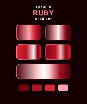 Premium Ruby Gradient color palette with red shades. Gradient color swatche.. Stock-Illustration