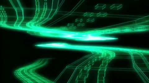 Premium Satin Liquid Teal Flow Seamless Abstract Background Texture Video stock 339272154