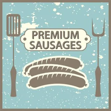 Premium sausages Stock Illustration