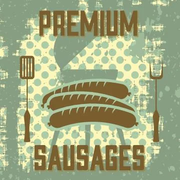 Premium sausages イラスト素材