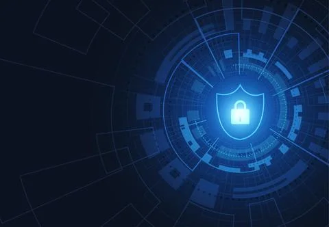 Premium security cyber digital concept. Abstract technology background Stock Illustration