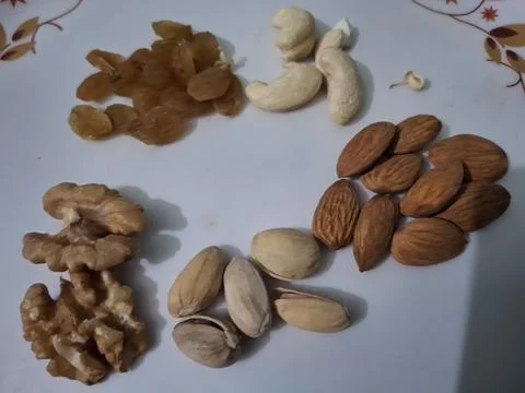 A premium selection of nutrient-rich dry fruits Stock Photos