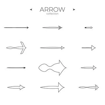 Premium set of arrow line. Arrow vector icon set. Thin line style. To use in web Illustrazione stock