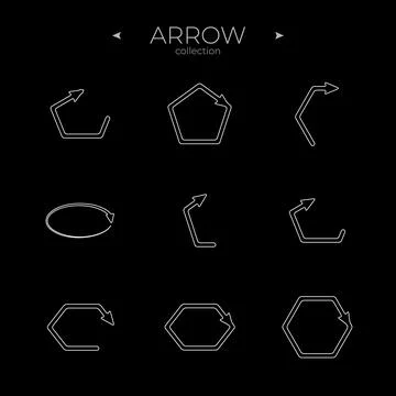 Premium set of arrow line. Arrow vector icon set. Modern vector symbols. To use Illustrazione stock