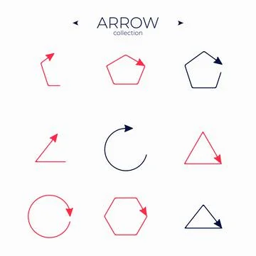 Premium set of arrow line. Arrow vector icon set. Trendy line style. To use in Illustrazione stock