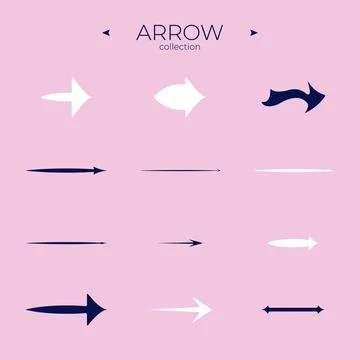 Premium set of arrow line. Line icons collection. Thin line style. Simple Illustrazione stock