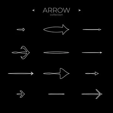 Premium set of arrow line. Linear Arrow icons set. Arrow basic UI elements. For Illustrazione stock