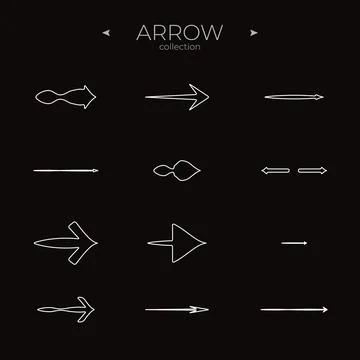 Premium set of arrow line. Linear Arrow icons set. Arrow basic UI elements. For 스톡 일러스트