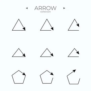 Premium set of arrow line. Smooth arrow symbol collection. Trendy line style Stock Illustration