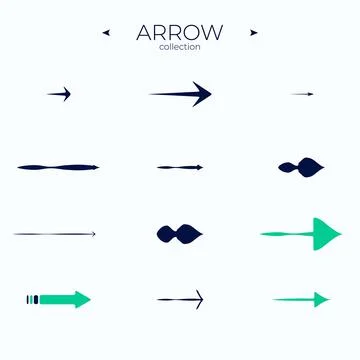 Premium set of arrow line. Smooth arrow symbol collection. Thin line style. Web Illustrazione stock