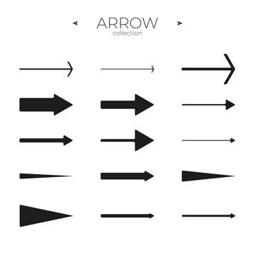 Premium set of arrow line. Universal Arrow icon. Arrow basic UI elements. For イラスト素材