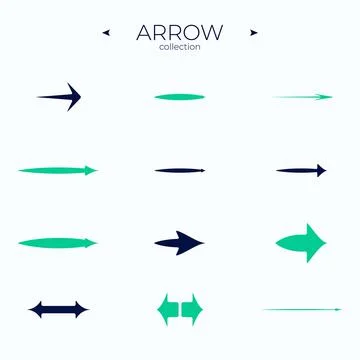 Premium set of arrow line. Universal Arrow icon. Modern vector symbols. For Web Illustrazione stock