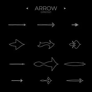 Premium set of arrow line. Universal Arrow icon. Thin line style. Simple Minimal イラスト素材