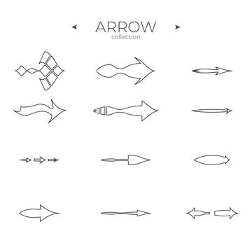 Premium set of arrow line. Universal Arrow icon. Arrow basic UI elements. To use Illustrazione stock