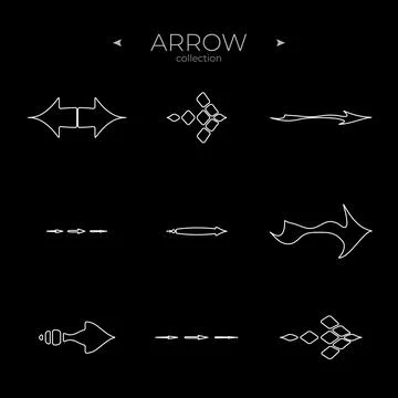 Premium set of arrow line. Universal Arrow icon. Modern vector symbols. For Apps Stock Illustration