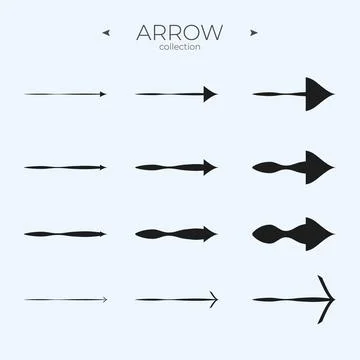 Premium set of arrow. Universal Arrow icon. Trendy style. For Web Graphics Stock Illustration
