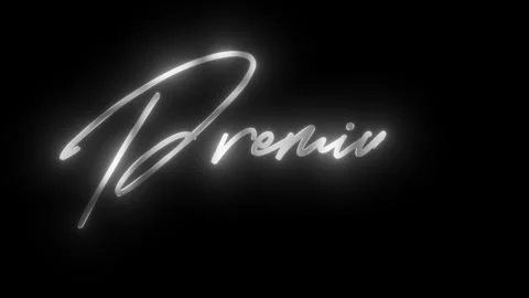 Premium silver style handwritten smooth animation isolated on black background Stock Footage 321608199