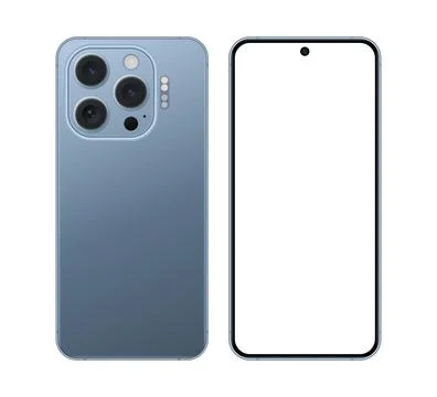 Premium smartphone front and back mockup with blank display screen Stock Illustration