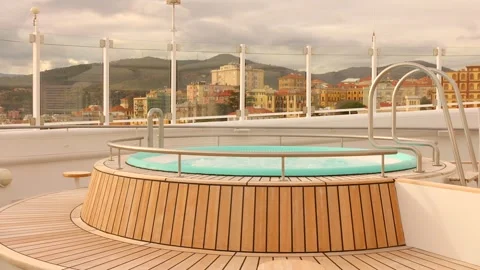 A premium spa experience in jacuzzi pool on Costa Toscana cruise ship, Savona Stock Footage 335151555