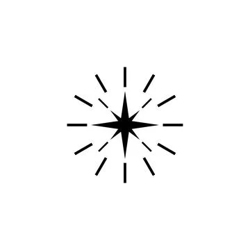 Premium Sparkle Star with Rays, Starlet. Flat Vector Icon illustration. Simple Illustrazione stock