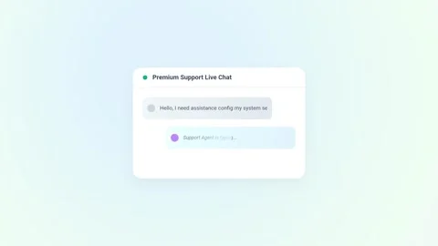 Premium Support Live Chat Box UI Animation Stock Footage 337790103