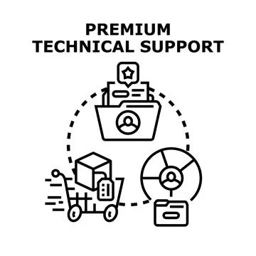 Premium technical support concept illustrating customer assistance Stock Illustration