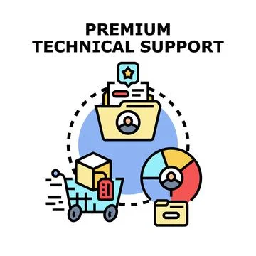 Premium technical support concept illustrating customer assistance Stock Illustration