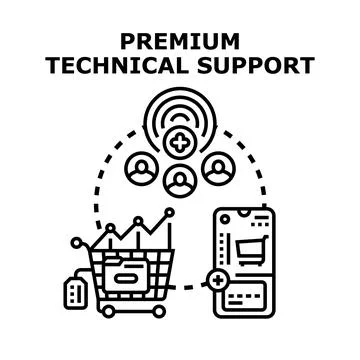 Premium technical support vector concept icon Stock Illustration