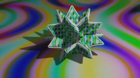 Premium Three Dimensional Abstract Star Sculpture Background Featuring Green Stock Illustration