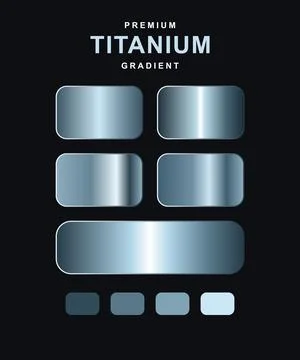 Premium titanium gradient metallic texture set. Four elongated silver bars .. Illustration