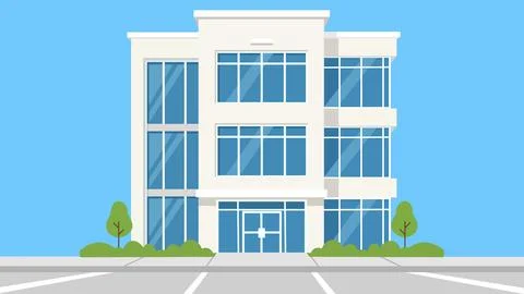 Premium Tower Office Flat Design Illustration Building Stock Illustration