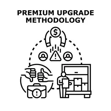 Premium upgrade methodology optimizing business and user experience Illustrazione stock