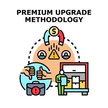 Premium upgrade methodology optimizing business and user experience Illustrazione stock