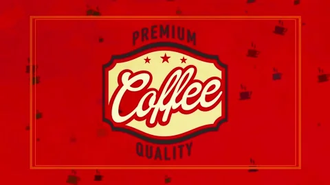 Premium value coffee mark on red velvety scene manipulation antique calligraphy Stock Footage 130928089