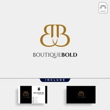Premium Vector B Logo in gold color. Beautiful Logotype design for luxury com Stock Illustration