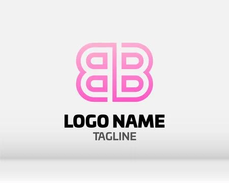 Premium Vector B Logo in two color variations. Beautiful Logotype design fo.. Stock Illustration