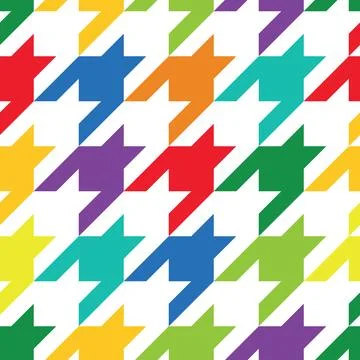 Premium vector of colorful houndstooth seamless pattern. Bright multicolor .. Stock Illustration