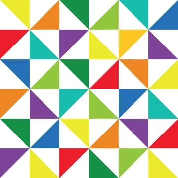 Premium vector of colorful rainbow geometric seamless pattern. Bright multico Stock Illustration